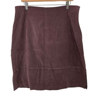 Kathy Ireland Plus Brown Faux Suede Skirt Size 18